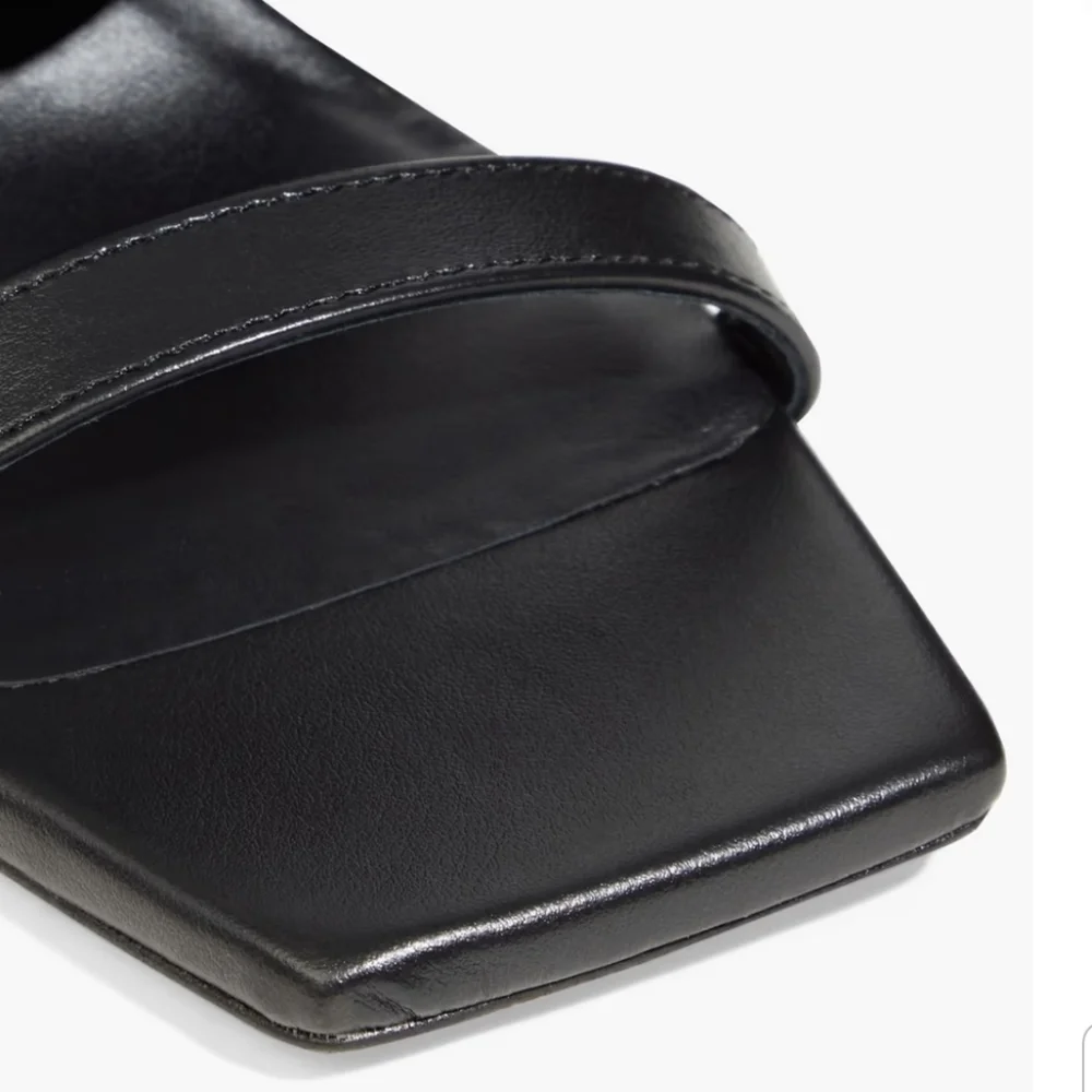 Ganni Ruffled Leather Slingback Sandals Size 39 US 9 Black - Picture 6 of 11